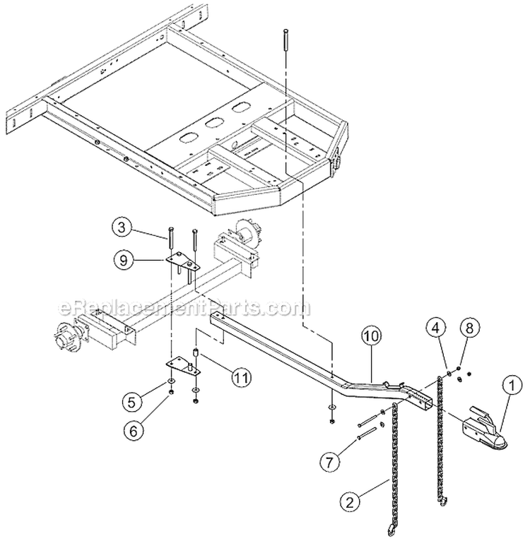 Hitch - Ce Compliant Diagram and Parts List for CH6730H 5VJAA0017AW002512 Bear Cat Chipper Shredder